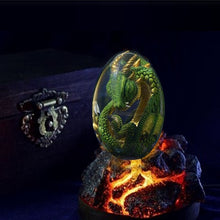 Load image into Gallery viewer, Dragon Egg of Crystal and Resin Ornamental Decor Lava Green Blue Gold
