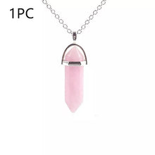 Load image into Gallery viewer, Crystal Stone Collarbone Necklace Hexagon Pendant with Moon Necklace