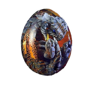 Dragon Egg of Crystal and Resin Ornamental Decor Lava Green Blue Gold