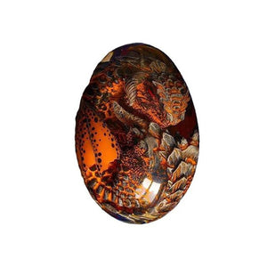Dragon Egg of Crystal and Resin Ornamental Decor Lava Green Blue Gold